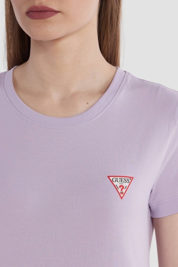 GUESS Lawendowy damski t-shirt Mini, Rozmiar XL