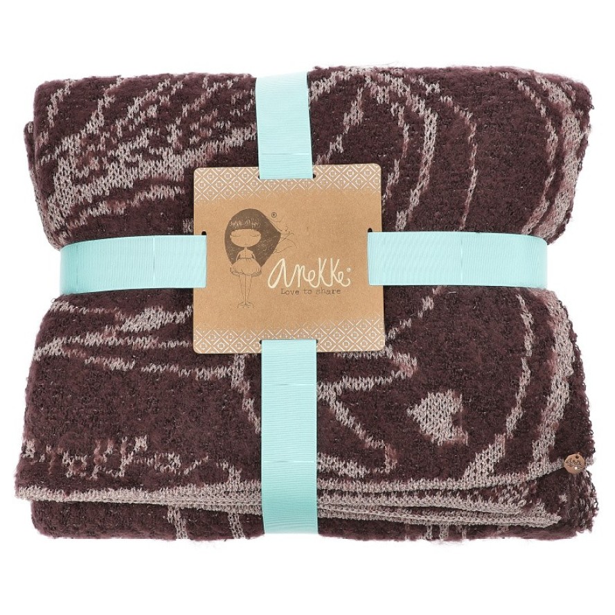 Bordowy Ciepły Damski Szal Anekke