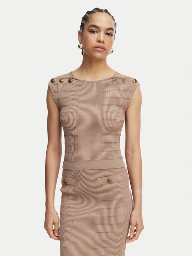 Guess Bluzka W5YR12 Z0130 Brązowy Regular Fit
