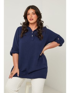 Curvy Lady Tunika w kolorze granatowym rozmiar: 40/42