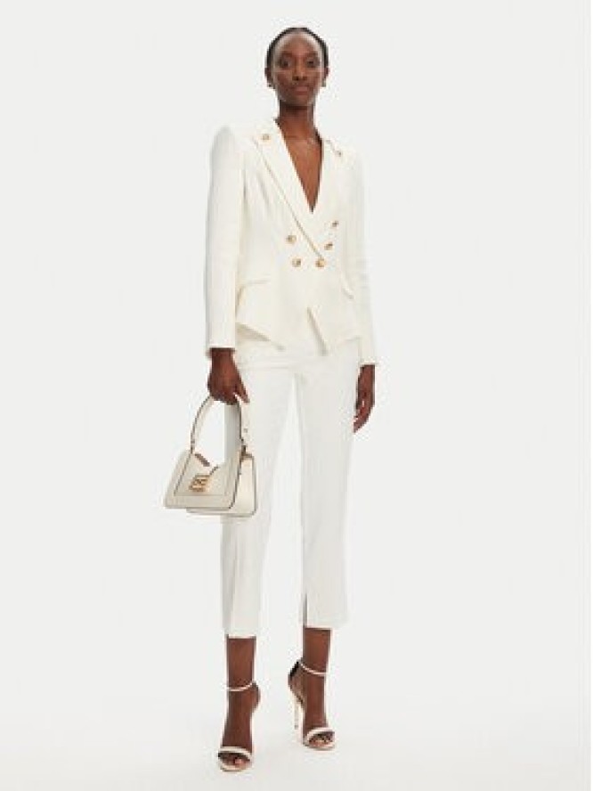 Elisabetta Franchi Marynarka GI-162-52E2-V760 Biały Regular Fit