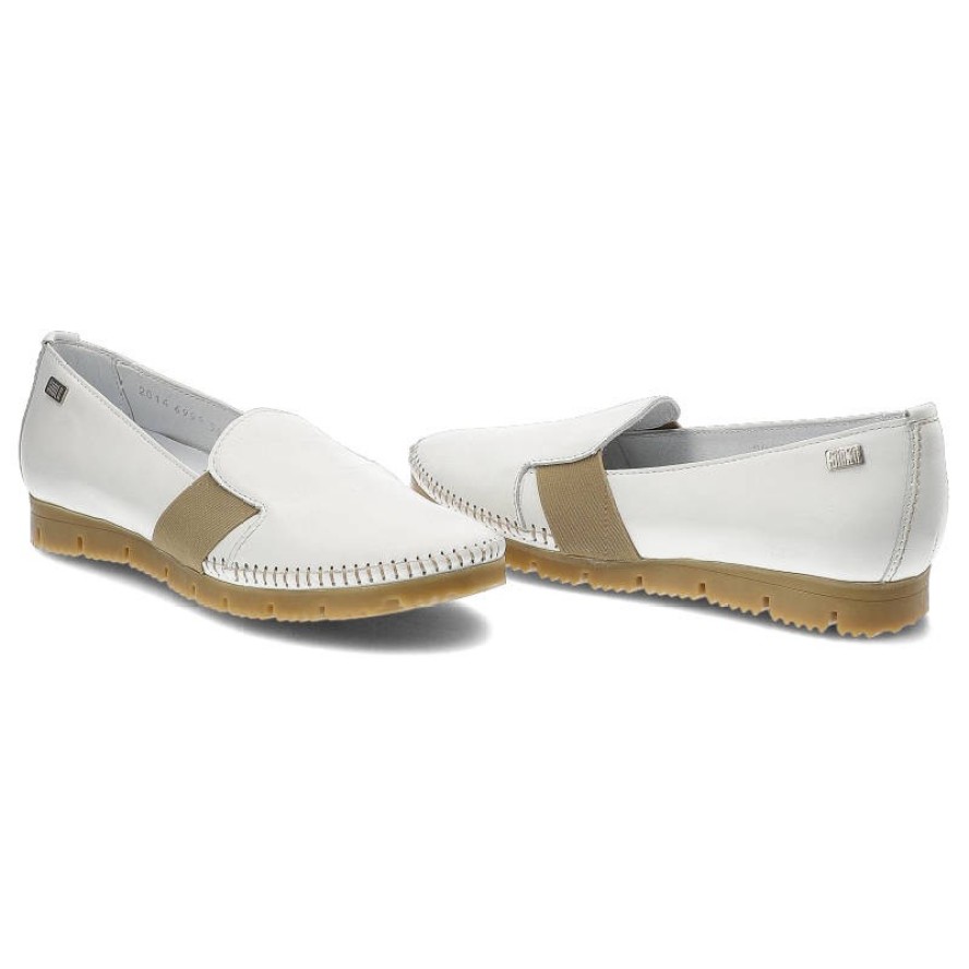 Białe Mokasyny Simen Wygodne Skórzane Buty