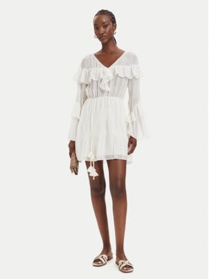 Guess Sukienka koktajlowa W6GK72 W1992 Kremowy Regular Fit