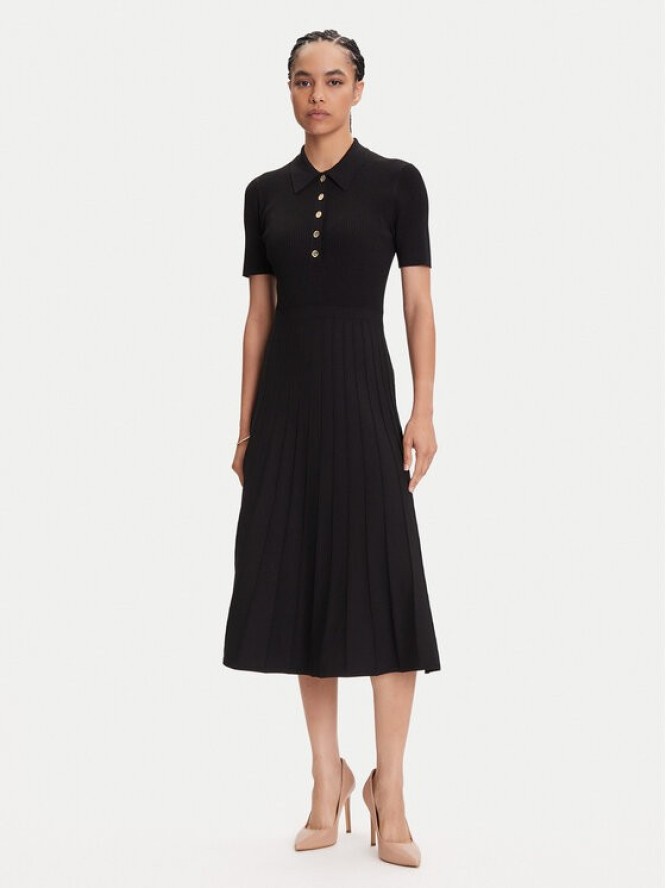 MICHAEL Michael Kors Sukienka dzianinowa MT5834F33D Czarny Regular Fit