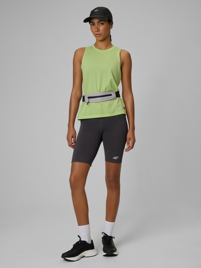 4F Koszulka do biegania regular szybkoschnąca damska - żółta XS