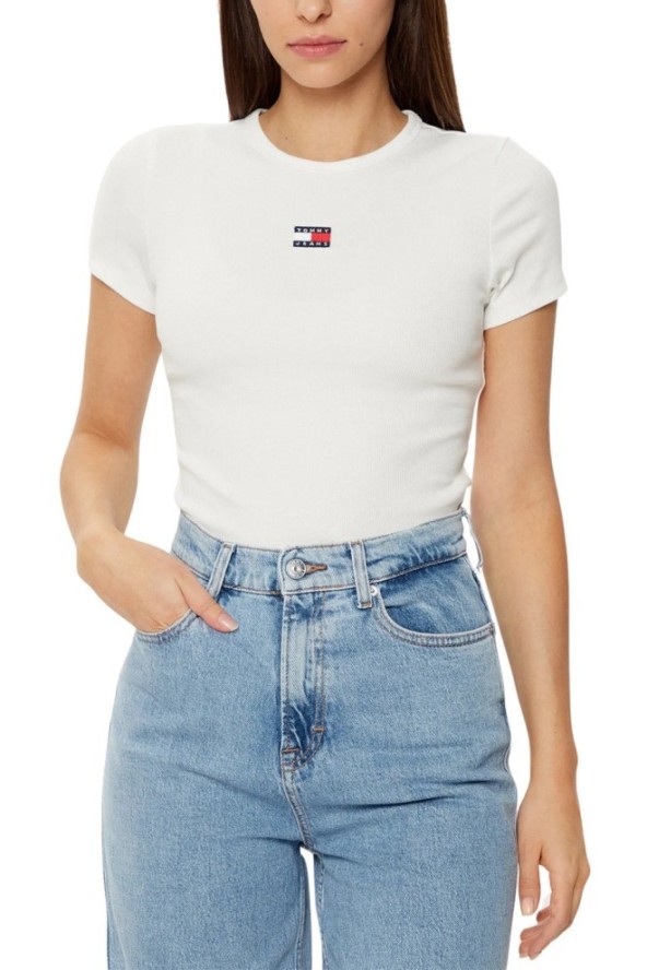 TOMMY JEANS Damski t-shirt w kolorze ecru, Rozmiar S