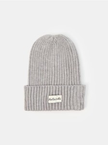 Prążkowana czapka beanie - szary