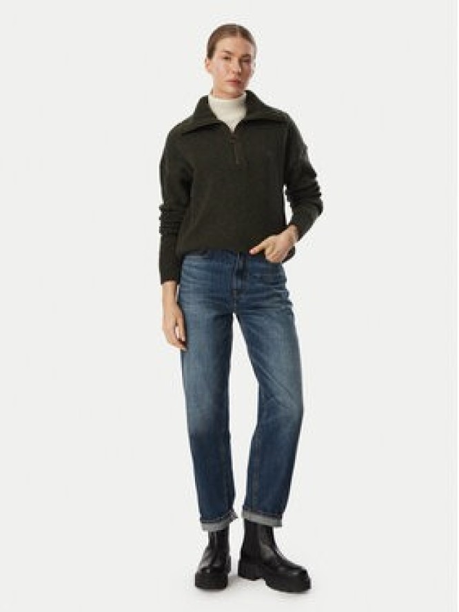 Barbour Sweter Lavensdale LKN1579OL71 Zielony ciemny Relaxed Fit