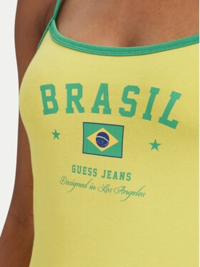 Guess Jeans Top W6YP20 K4202 Żółty Slim Fit