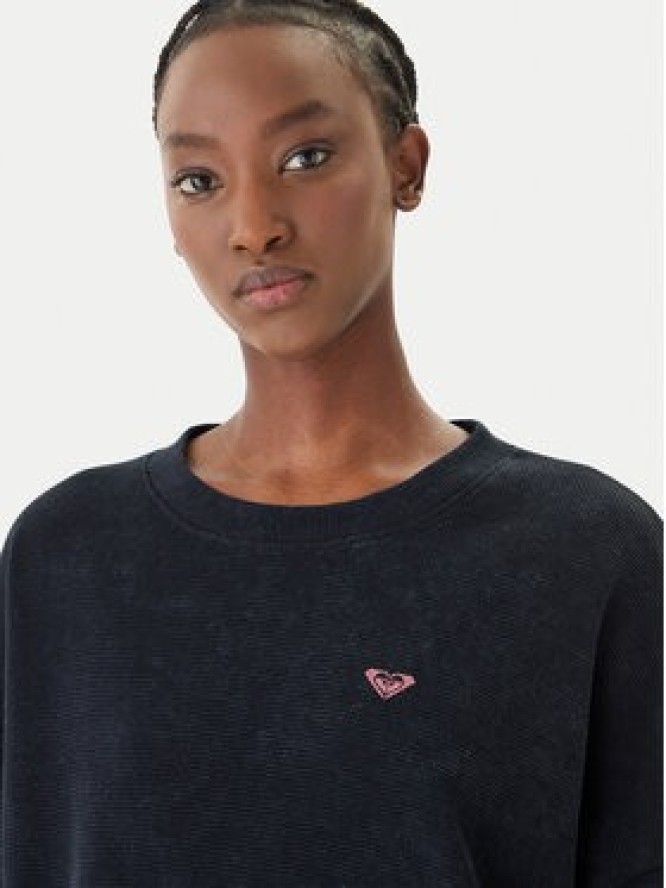 Roxy Bluzka Eastside Midweight ERJKT04381 Czarny Boxy Fit