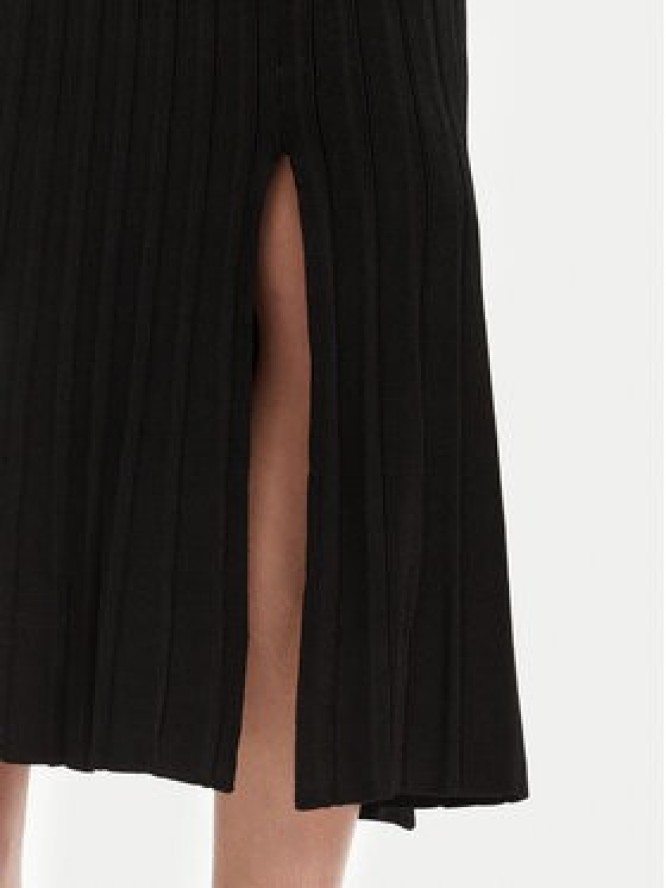 DKNY Spódnica plisowana P4JRAT77 Czarny Regular Fit