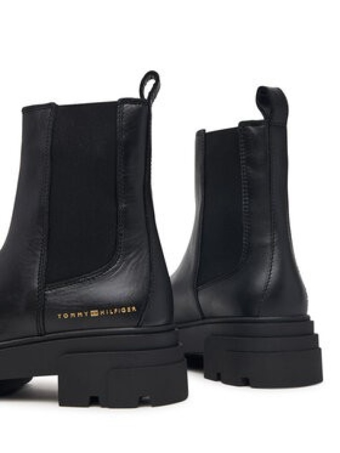 Tommy Hilfiger Sztyblety Leather Chunky Chelsea Boot FW0FW09679 Czarny