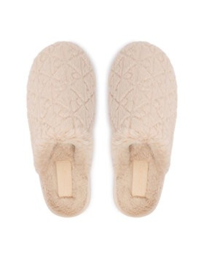 Calvin Klein Kapcie Home Slipper Fur Aop HW0HW03218 Beżowy