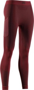 Leginsy biegowe damskie X-Bionic Xceed Run Long Tights bordowe