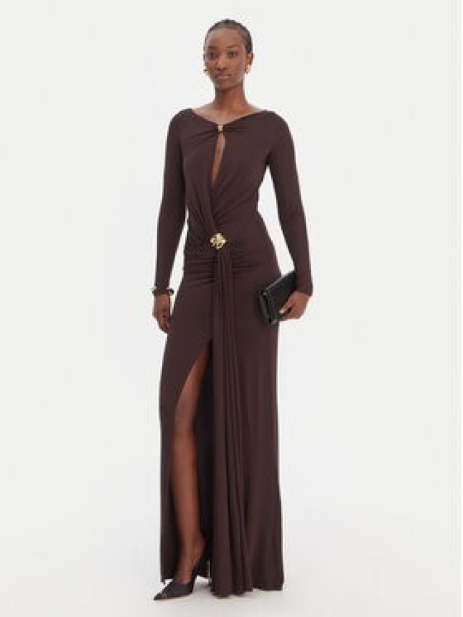 Elisabetta Franchi Sukienka wieczorowa AB-R146-1E2-V750 Brązowy Regular Fit
