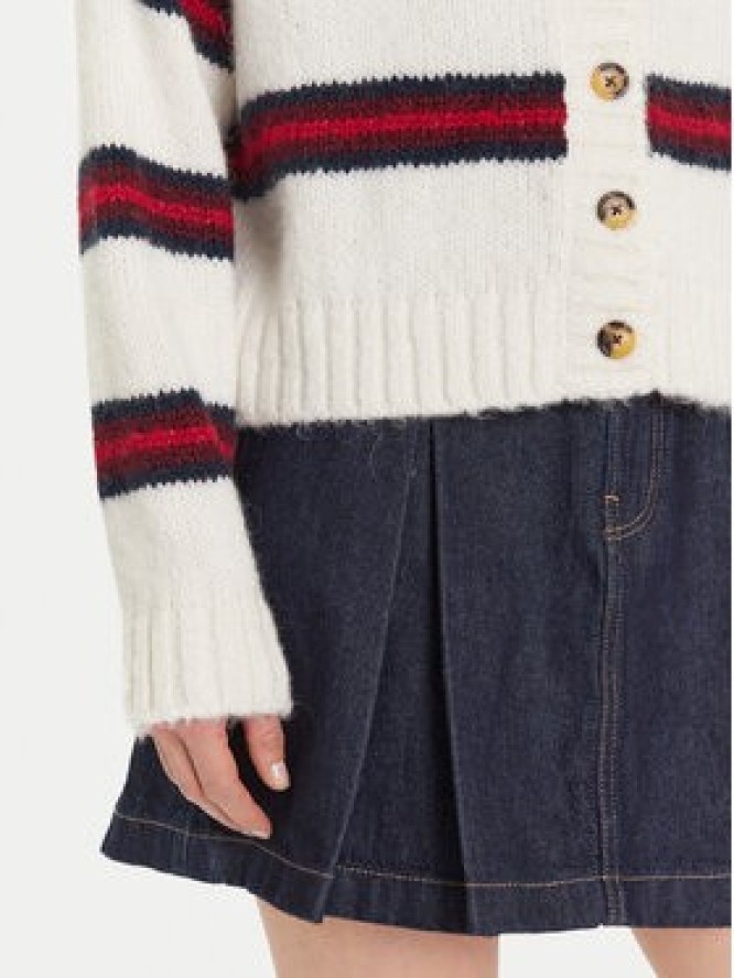 Tommy Jeans Kardigan Badge DW0DW21678 Écru Relaxed Fit