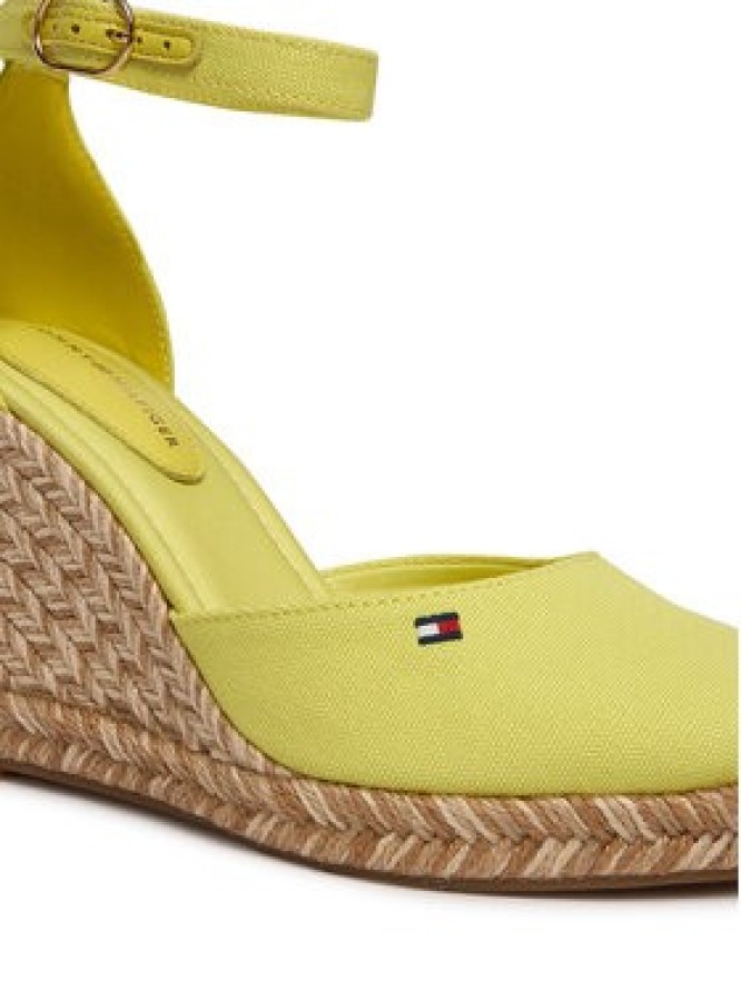 Tommy Hilfiger Espadryle Flag High Wedge Espad Closed Toe FW0FW09225 Żółty