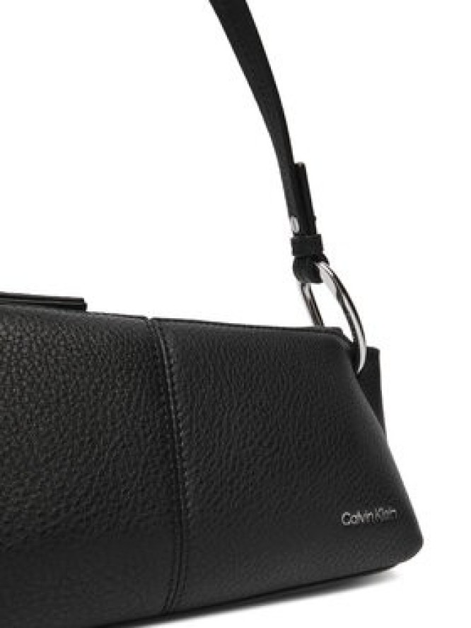 Calvin Klein Torebka Slouchy Leather Small Conv Bag LV04F3659G Czarny
