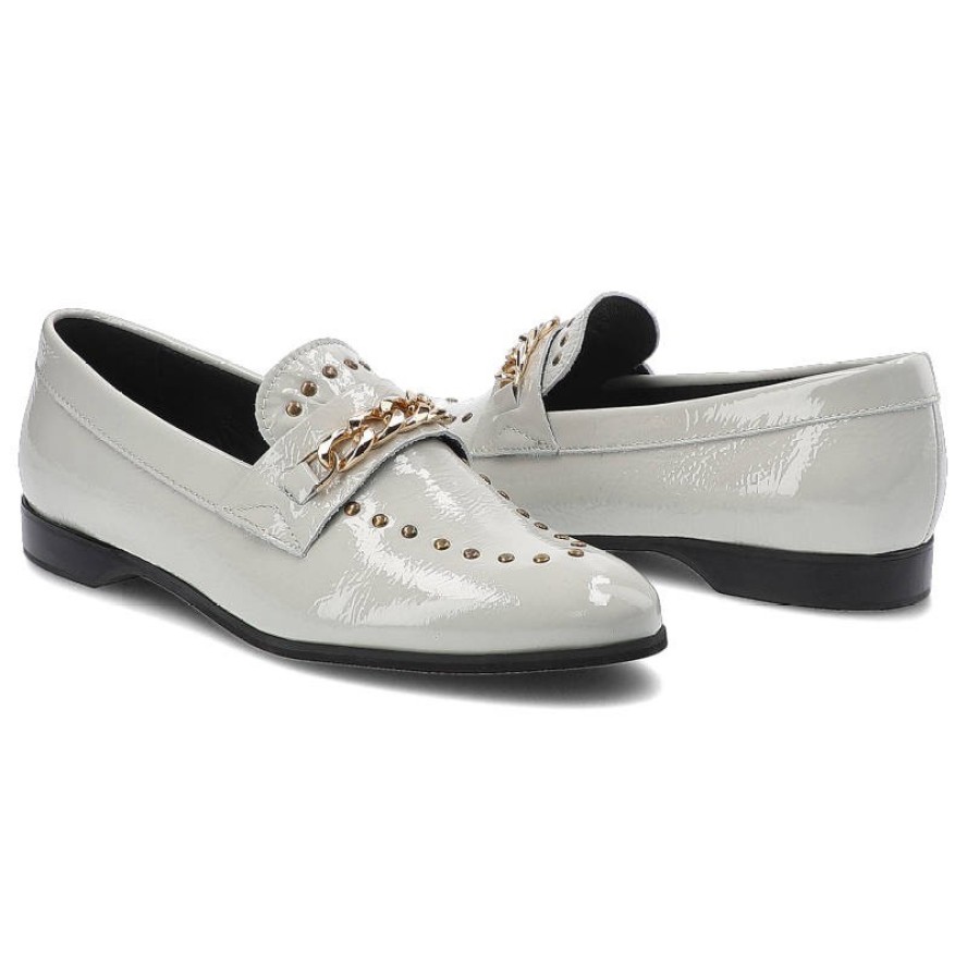 Szare Lordsy Lamanti Damskie Stylowe Obuwie