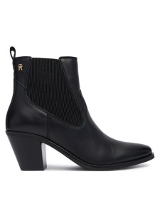 Tommy Hilfiger Botki Leather Western Chelsea Boot FW0FW09582 Czarny