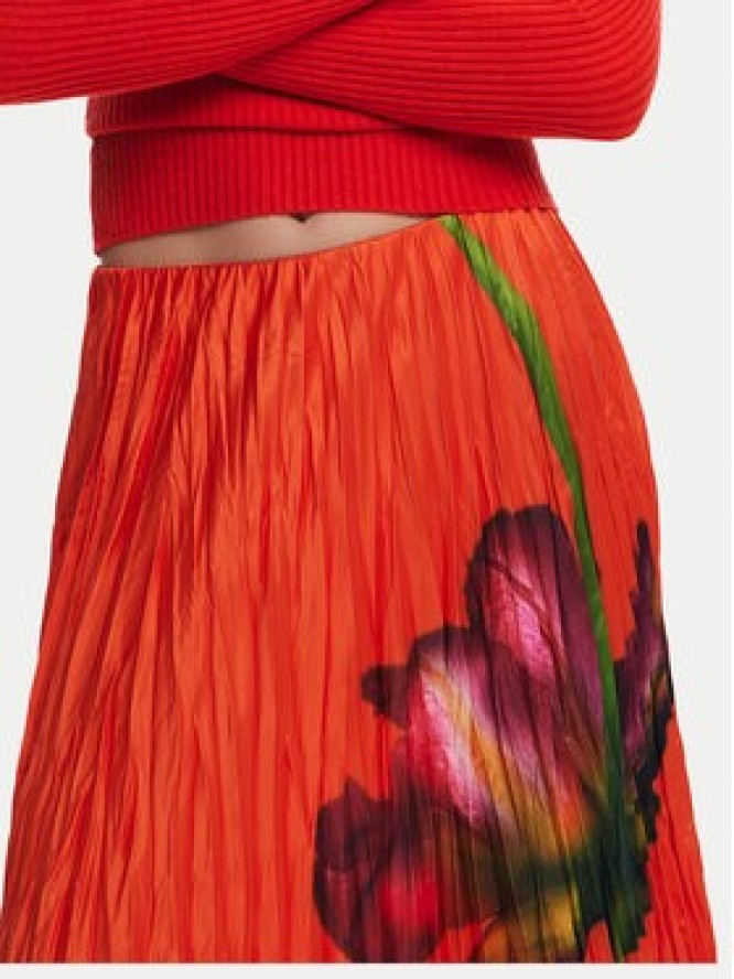 Desigual Spódnica plisowana Follet 25SWFW06 Pomarańczowy Regular Fit