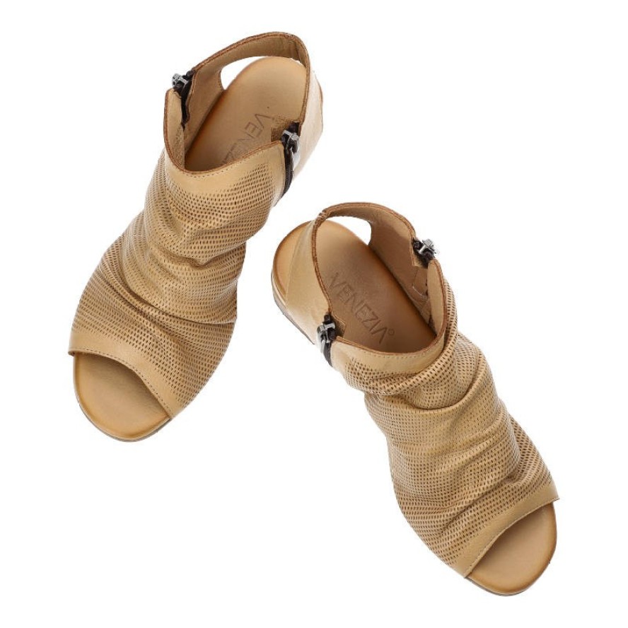 Beżowe Sandały Venezia Stylowe Buty Damskie