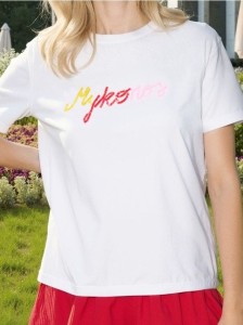 Bawełniana koszulka z napisem Mykonos - biały