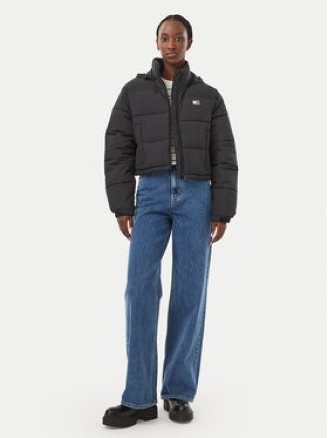 Tommy Jeans Kurtka zimowa Flag Ess DW0DW21620 Czarny Regular Fit