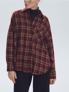 Koszula w kratę - ciemnobrązowy