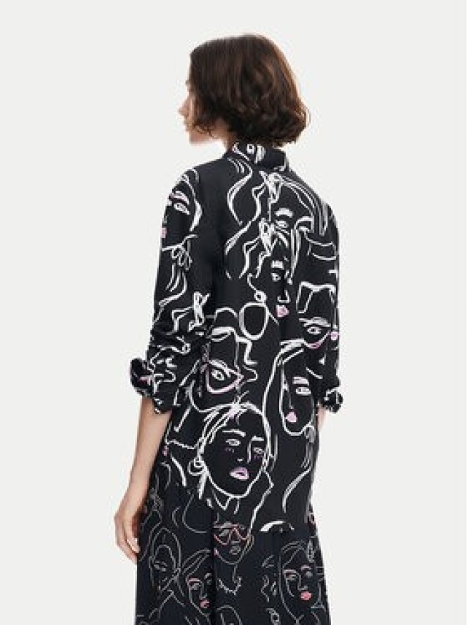 Desigual Koszula Faces 24WWCW34 Czarny Regular Fit