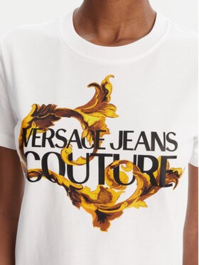 Versace Jeans Couture T-Shirt 79HAHE06 CJ00E Biały Regular Fit
