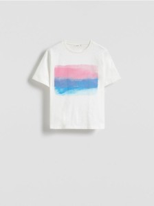 T-shirt z nadrukiem - złamana biel