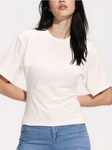 Taliowany t-shirt - złamana biel