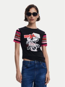 Desigual T-Shirt Minnie 25SWTK39 Czarny Slim Fit