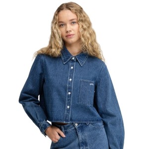 Damska koszula dżinsowa crop top Siroko Nimes-W Blue