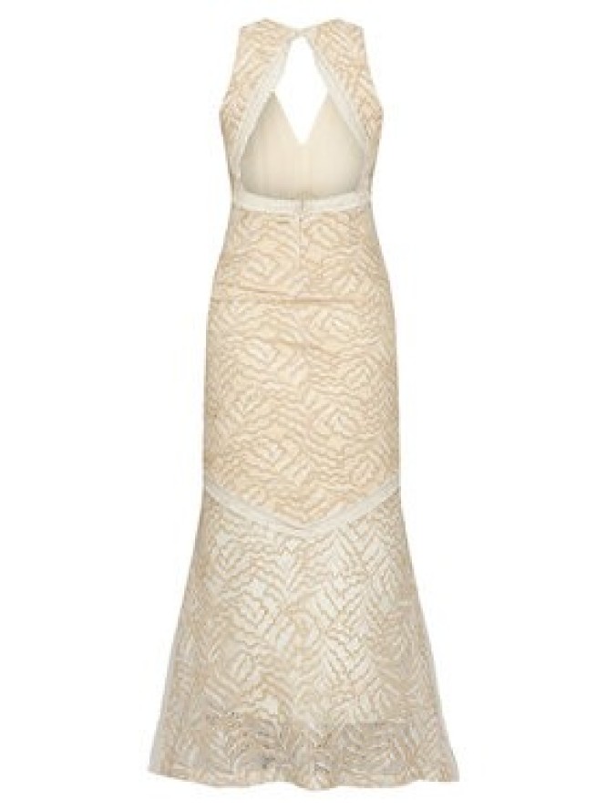 Guess Sukienka koktajlowa W5GT37 KCS90 Beżowy Slim Fit