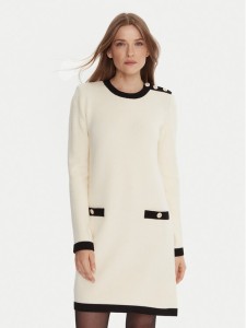 Gaudi Sukienka dzianinowa 521FD13009 Écru Regular Fit