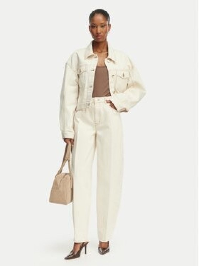 HUGO Jeansy Gimine_5 50561201 Écru Barrel Fit