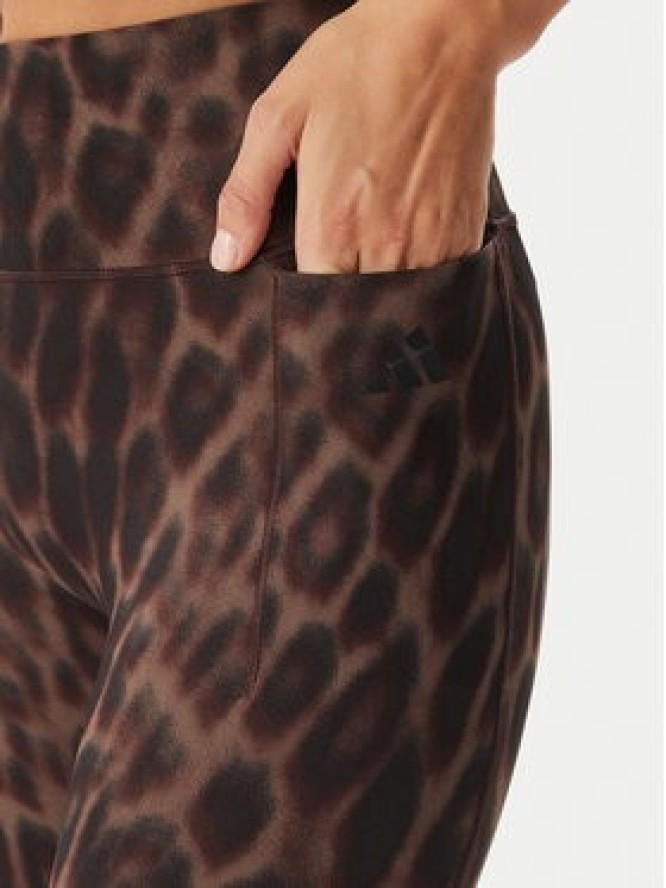 adidas Legginsy Optime Power Leopard KF9094 Brązowy Slim Fit