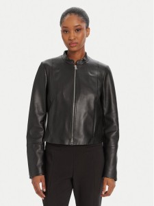 HUGO Kurtka skórzana Lasari 50541262 Czarny Regular Fit