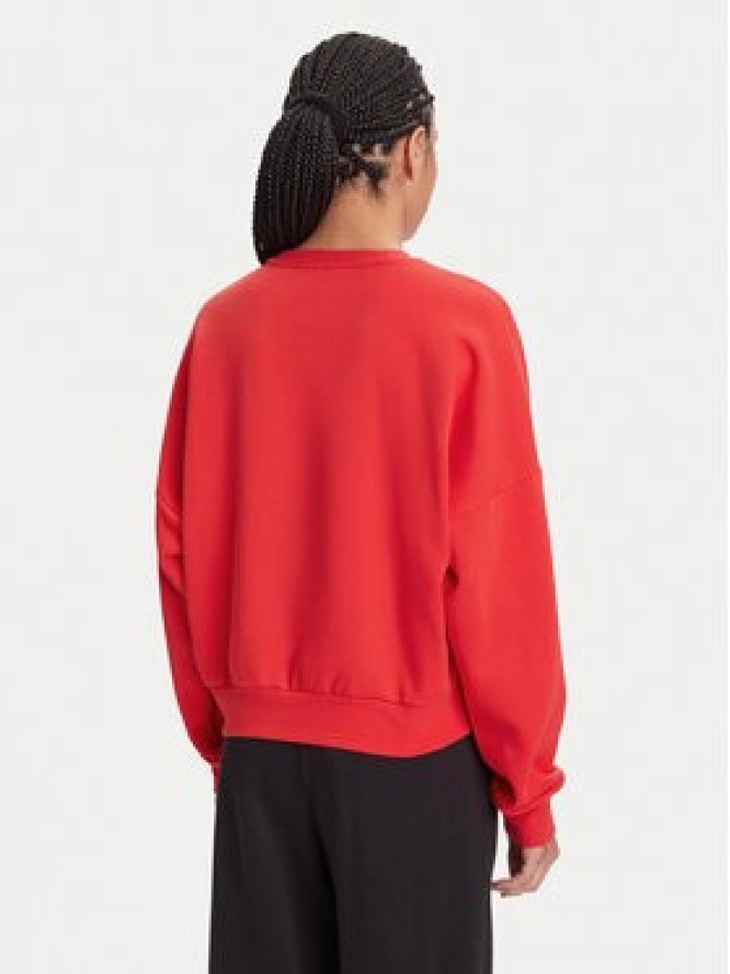 adidas Bluza Essentials Small Logo Feelcozy JI6061 Czerwony Loose Fit