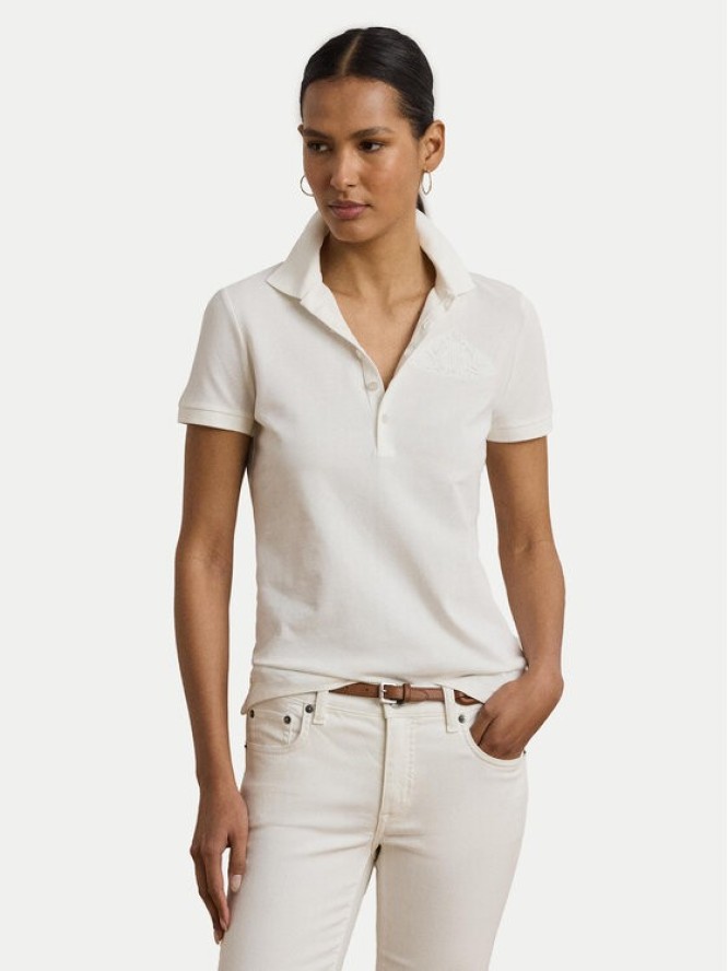 LAUREN RALPH LAUREN Polo 200966128001 Biały Slim Fit