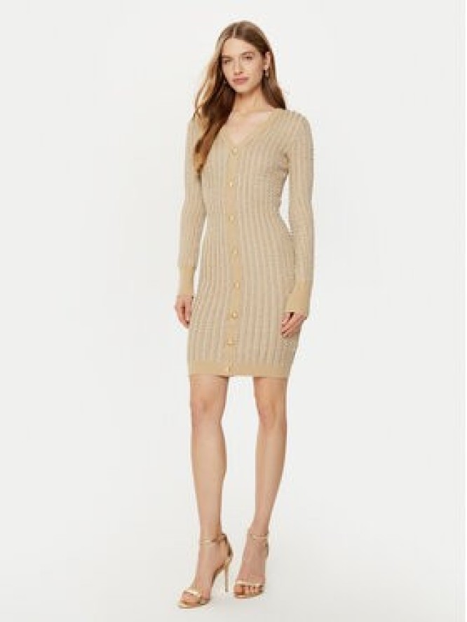 Guess Sukienka dzianinowa W5RK09 Z3KT0 Beżowy Bodycon Fit