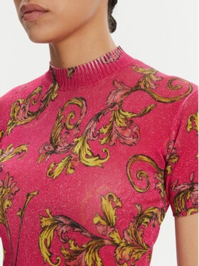 Versace Jeans Couture Sweter 78HAFM07 Różowy Slim Fit