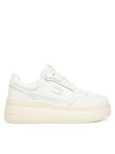 Tommy Jeans Sneakersy Tjw Retro Basket Flatform EN0EN02840 Écru