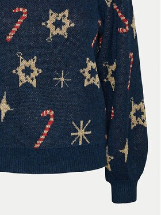 Pieces Sweter Sugar 17152789 Granatowy Regular Fit
