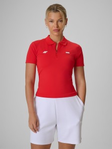 4F Koszulka kibica polo damska - czerwona XS