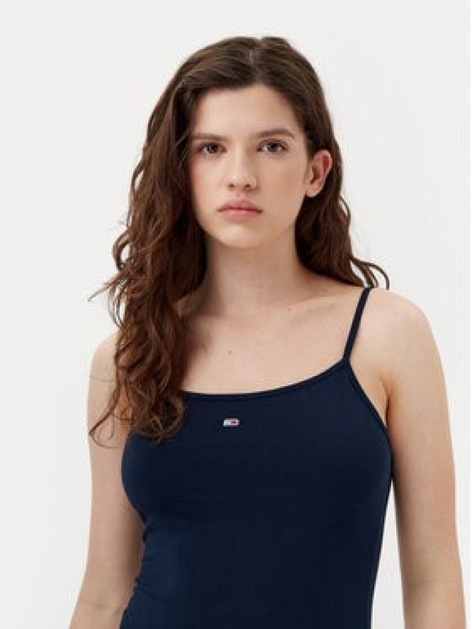 Tommy Jeans Top Essential DW0DW20675 Granatowy Slim Fit