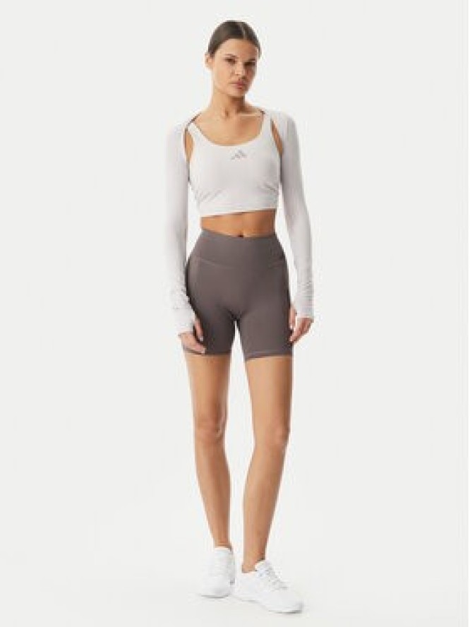 adidas Koszulka techniczna Power Essentials Workout Contour KD2217 Fioletowy Slim Fit