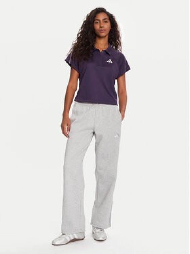 adidas Spodnie dresowe Holiday 3-Stripes Fleece JM1888 Szary Loose Fit